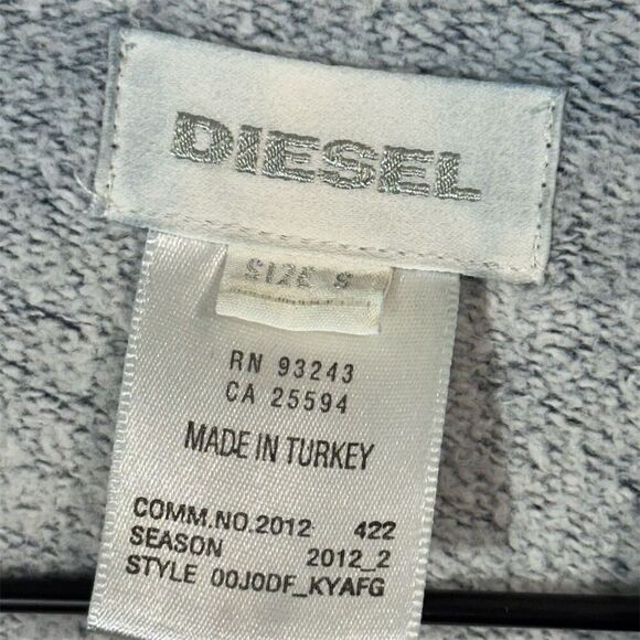 Diesel Kids Hoodie Tunic Distressed Denim Blue Sweatshirt Small Urban Streetwear - Picture 7 of 8